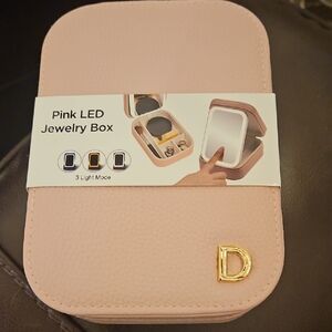 Pink LED Jewelry Box with Gold Accent